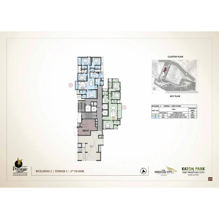 Eaton Park at The Prestige City Cluster plan variant on brochure page 23 Eaton Park at The Prestige City Cluster plan variant on brochure page 23