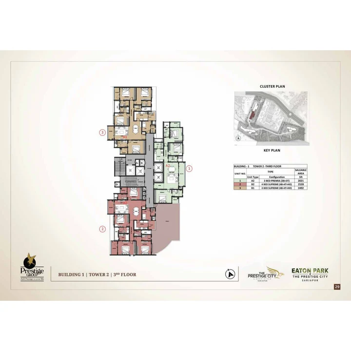 Eaton Park at The Prestige City Cluster plan variant on brochure page 29 Eaton Park at The Prestige City Cluster plan variant on brochure page 29