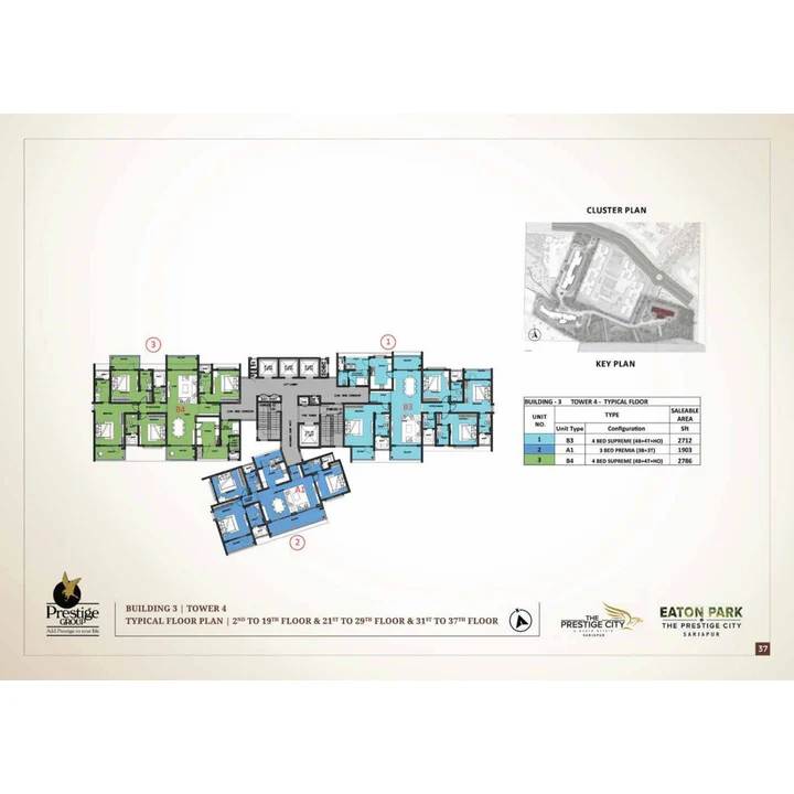 Eaton Park at The Prestige City Cluster plan variant on brochure page 37 Eaton Park at The Prestige City Cluster plan variant on brochure page 37