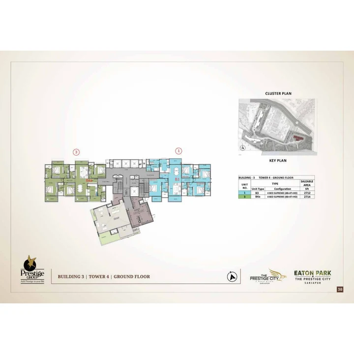 Eaton Park at The Prestige City Cluster plan variant on brochure page 38 Eaton Park at The Prestige City Cluster plan variant on brochure page 38
