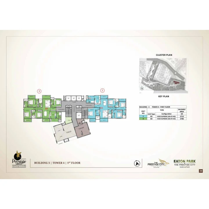 Eaton Park at The Prestige City Cluster plan variant on brochure page 39 Eaton Park at The Prestige City Cluster plan variant on brochure page 39