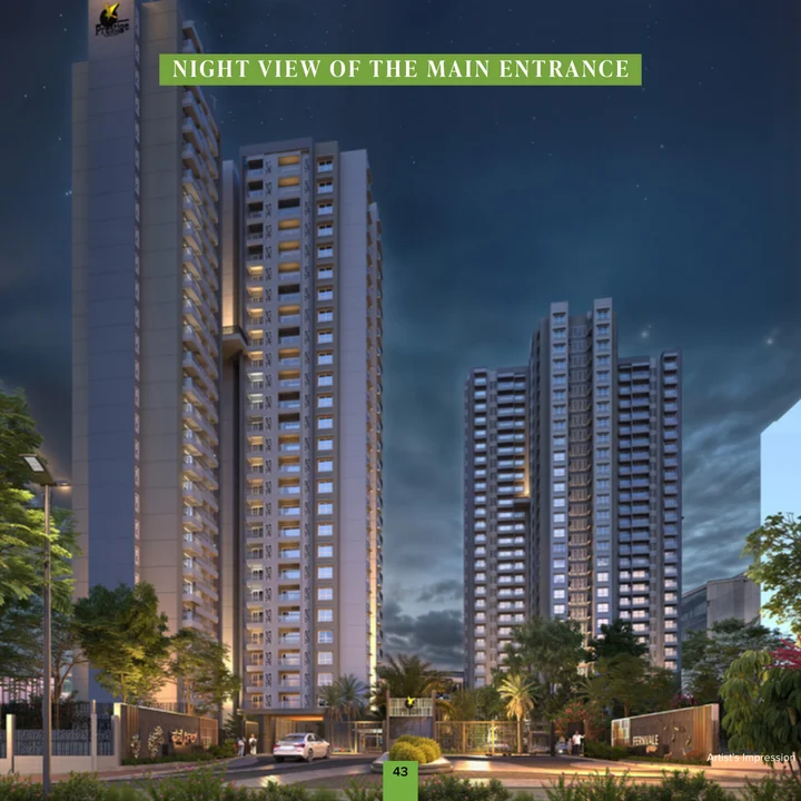Night view rendering — artist's impression from the developer brochure
